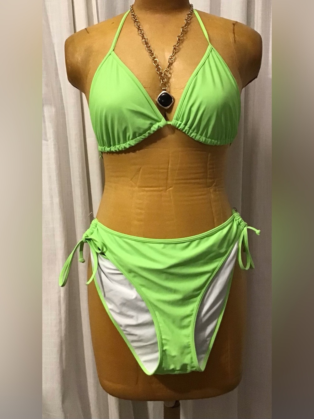 91 Neon Lime Triangle Bikini Set - Women Swim Bikini